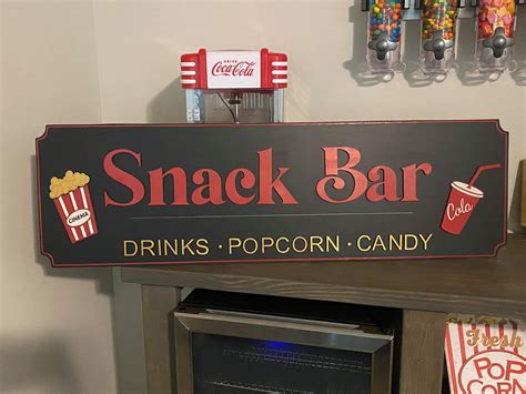 Custom Snack Bar Sign Home Theater Theater Decor Theater Etsy