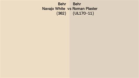 Behr Navajo White Vs Roman Plaster Side By Side Comparison