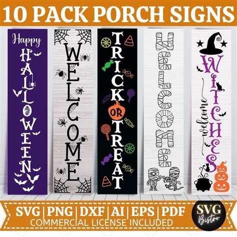 Halloween Porch Sign Svg Bundle Welcome Sign Svg Bundle Etsy