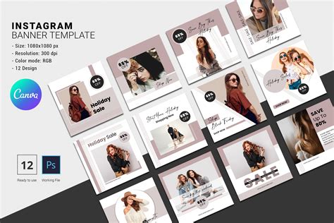 Instagram Template Canva | Social Media Templates ~ Creative Market