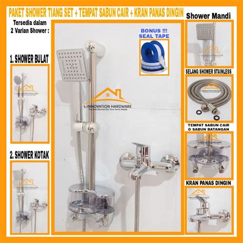 Jual Shower Tiang Column Set Kran Air Panas Dingin Dispenser Tempat