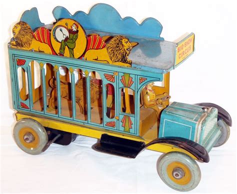 Ferdinand Strauss Big Show Circus Truck Tin Windup Toy Wlion Tamer