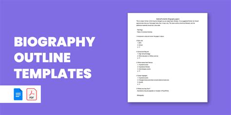 17 Biography Outline Templates Pdf Doc