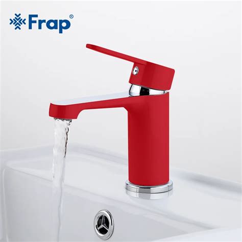 FRAP New Arrive Red Spray Painting Bathroom Faucet Basin Sink Mixer Tap Brass Made Cold And Hot