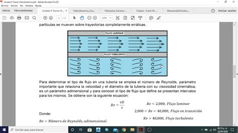 Mec Nica De Fluidos Hidrodin Mica Teor A Clasificaci N De Flujos Y