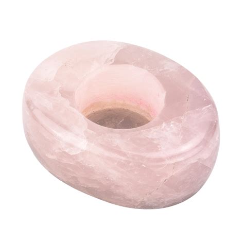 Rose Quartz Candle Holder Shop Rose Quartz Decor At Energy Muse
