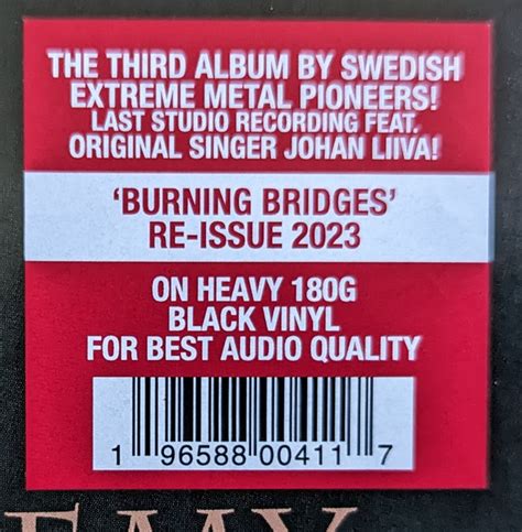 Arch Enemy Burning Bridges Lp Reissue Menart