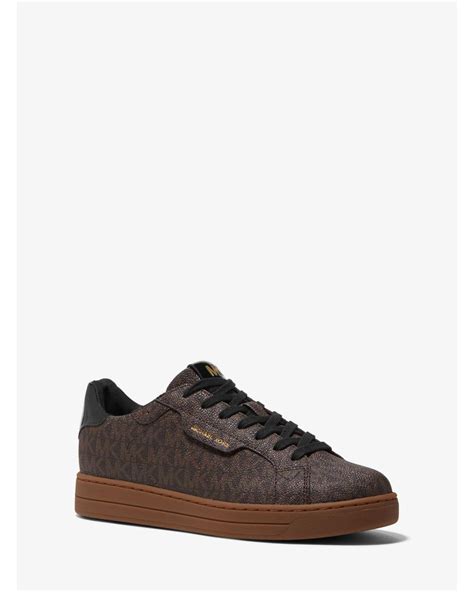 Michael Kors Keating Logo Sneaker In Brown Lyst