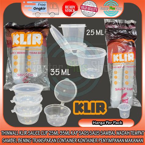 Jual Sauce Cup Ml Ml Thinwall Klir Kap Saos Saus Sambal Wadah