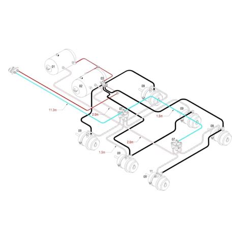 BRAKETEC TRAILER BRAKE KIT TRI AXLE TAG REMOTE MOUNTED RELAY VALVES