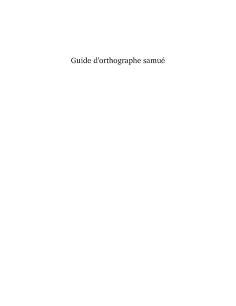 Pdf Guide D Orthographe Samuesil Burkina Org Sites Default Files