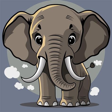 Vecteur De Dessin Animé Mignon éléphant D afrique Vecteur Premium