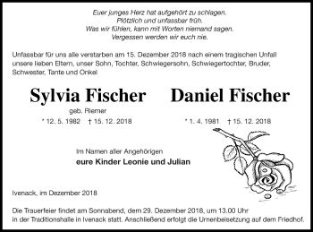 Traueranzeigen Von Sylvia Fischer Trauer Nordkurier