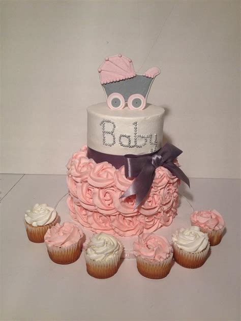 Rosette Baby Shower Decorated Cake By Hope Cakesdecor