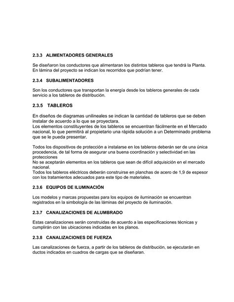 Memoria Explicativa Proyecto Electrico PDF