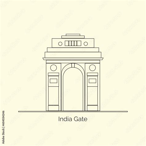 Vetor De India Gate At New Delhi Iconic S Triumphal Arch And War