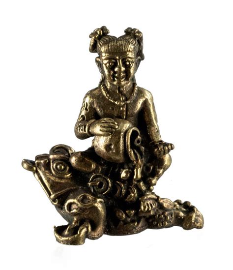 Grenouille Feng Shui en Laiton Figurine et Amulette de Thaïlande