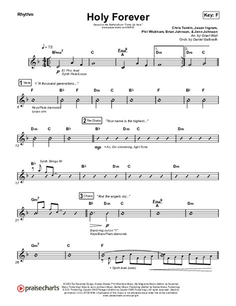 Holy Forever Sheet Music Pdf Bethel Music Praisecharts