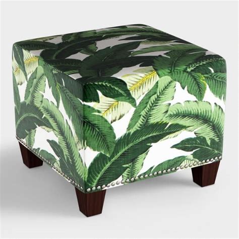 Swaying Palm Mckenzie Upholstered Ottoman V1 Colorful Room Decor