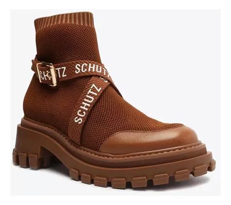 Bota Tratorada Knit Marrom Schutz Parcelamento Sem Juros