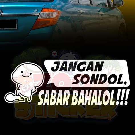 Sticker Emoji Kereta Ayat Ayat Lucu Premium Sticker Cermin Belakang