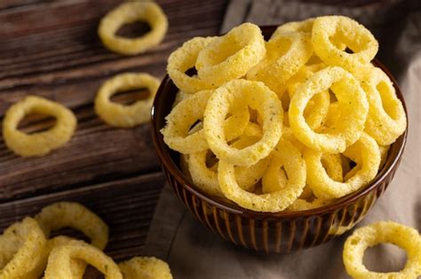 Premium Photo Puff Corn Rings In The Bowl