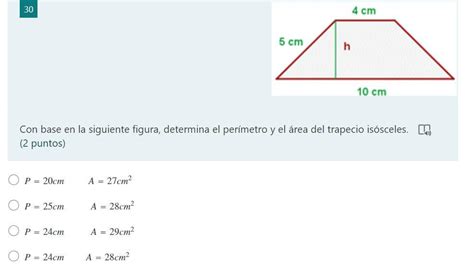 Con Base En La Siguiente Figura Determina El Per Metro Y El Rea Del