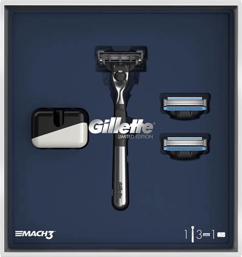 Gillette Mach3 Limited Edition Chrome Met 2 Scheermesjes En Houder