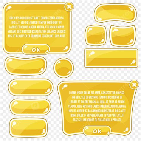 Casual Games Png Image Big Set Buttons Icons Elements For Game Cartoon