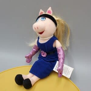 Miss Piggy Plush Beanbag Doll Muppets Sababa Toy Pearls Gloves 9 Inch