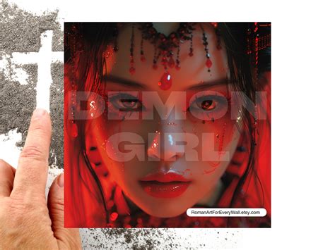 Cyberpunk Chinese Demon Ai Art Red Woman In Devil Horns Realistic