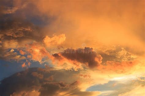 Fantastic Red Sunset and Dark Ominous Clouds Stock Image - Image of ...