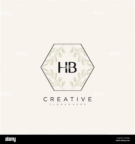 Hb Initial Letter Flower Logo Template Vector Premium Vector Stock