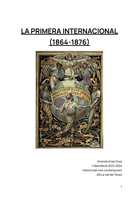 La Primera Internacional 1864 1876 La Primera Internacional 1864