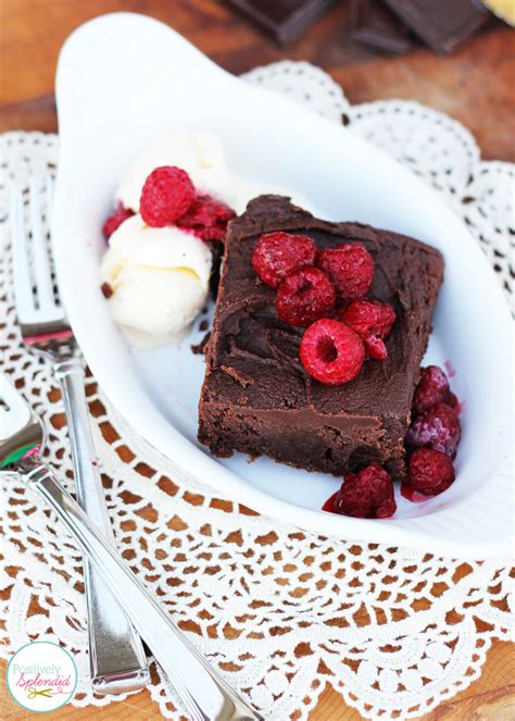 Fudge Brownie Sundaes With Ganache And Raspberries