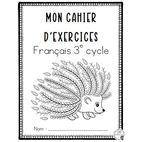 Cahier exercices français 3e cycle