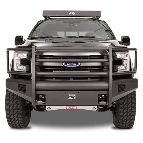 Fab Fours® Ford F 150 2009 Black Steel Elite Full Width Blacked Front Hd Bumper With Full