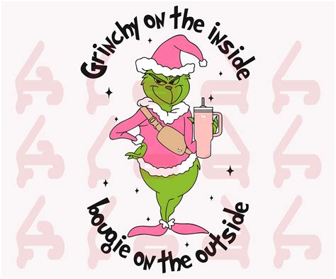 Pink Bougie Grinch Pink Png Svg Grinch Pink Bougie Preppy Christmas