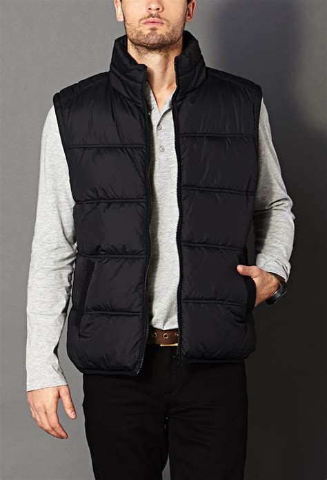 Lyst Forever 21 Favorite Puffer Vest In Black For Men