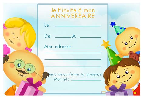 Cartons D Invitation Anniversaire À Imprimer Tanant