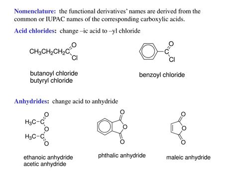 PPT Functional Derivatives Of Carboxylic Acids PowerPoint