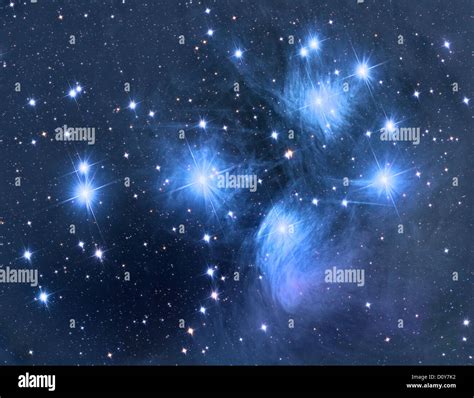 M45 Pleiades open star cluster Stock Photo - Alamy