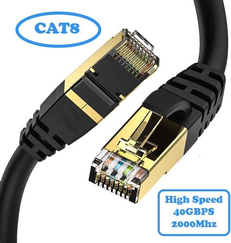 IBRA Cable De Red LAN Gigabit Ethernet CAT8 RJ45 SSTP 40Gbps 2000Mhz