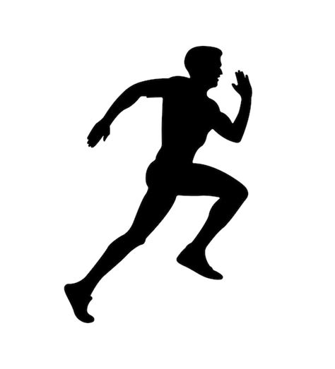 Premium Vector Runing Men Silhouette Jogging Training Person Illustration