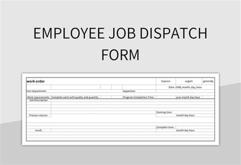 Free Dispatch Templates For Google Sheets And Microsoft Excel Slidesdocs