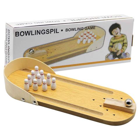 Wsbart Tabletop Mini Bowling Game Set Wooden Board Mini Arcade Tiny