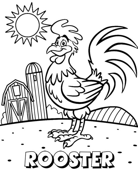 Rooster Coloring Pages Easy Coloring Pages