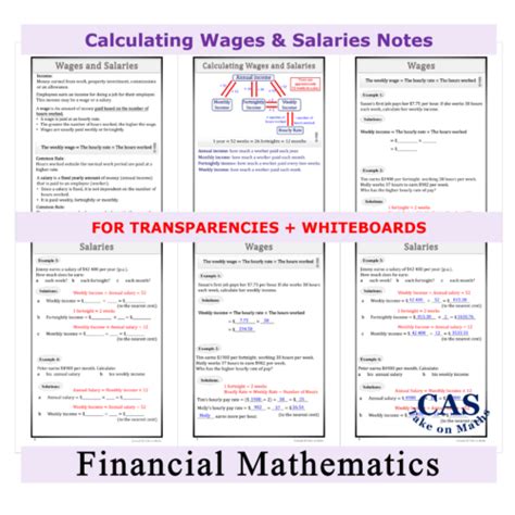 Financial Maths Calculating Wages And Salaries Workbook Financial