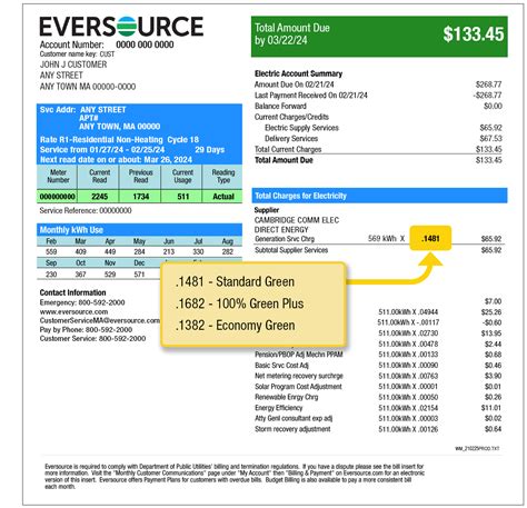 Example Eversource Bill MassPowerChoice