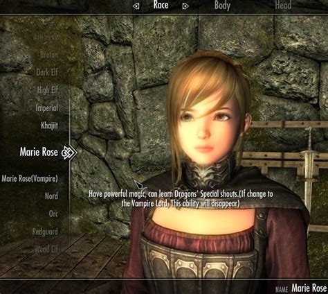 Marie Rose Independent Race Enhanced Invincible Edition At Skyrim